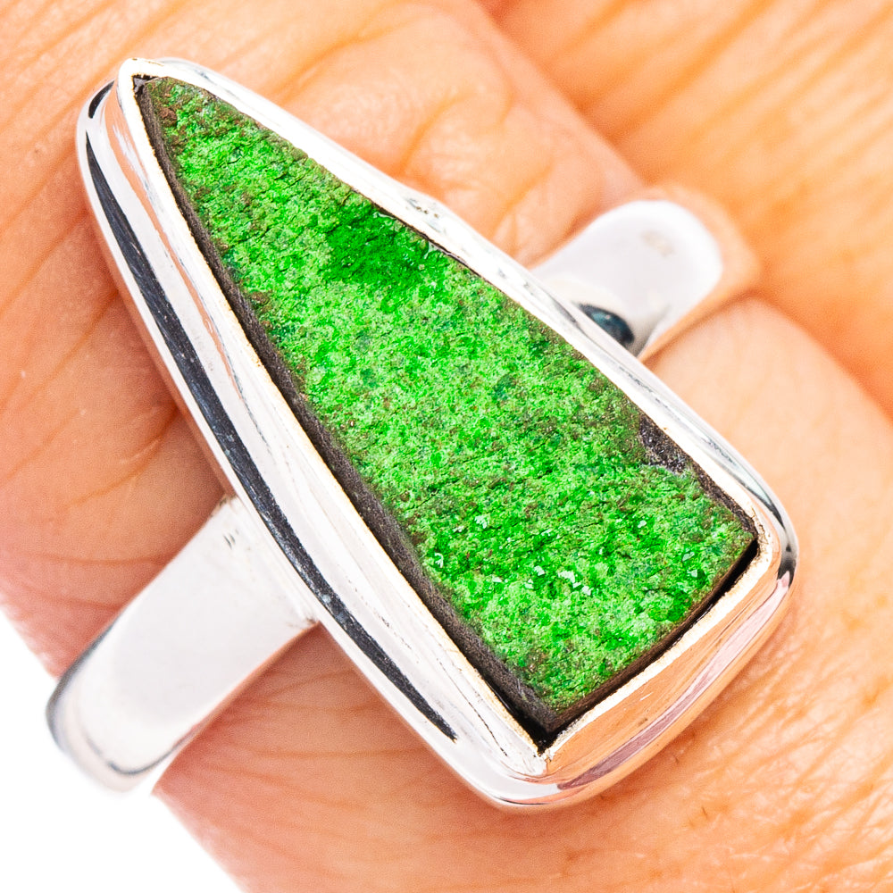 Rare Uvarovite Garnet Ring Size 9 (.925 Sterling Silver)