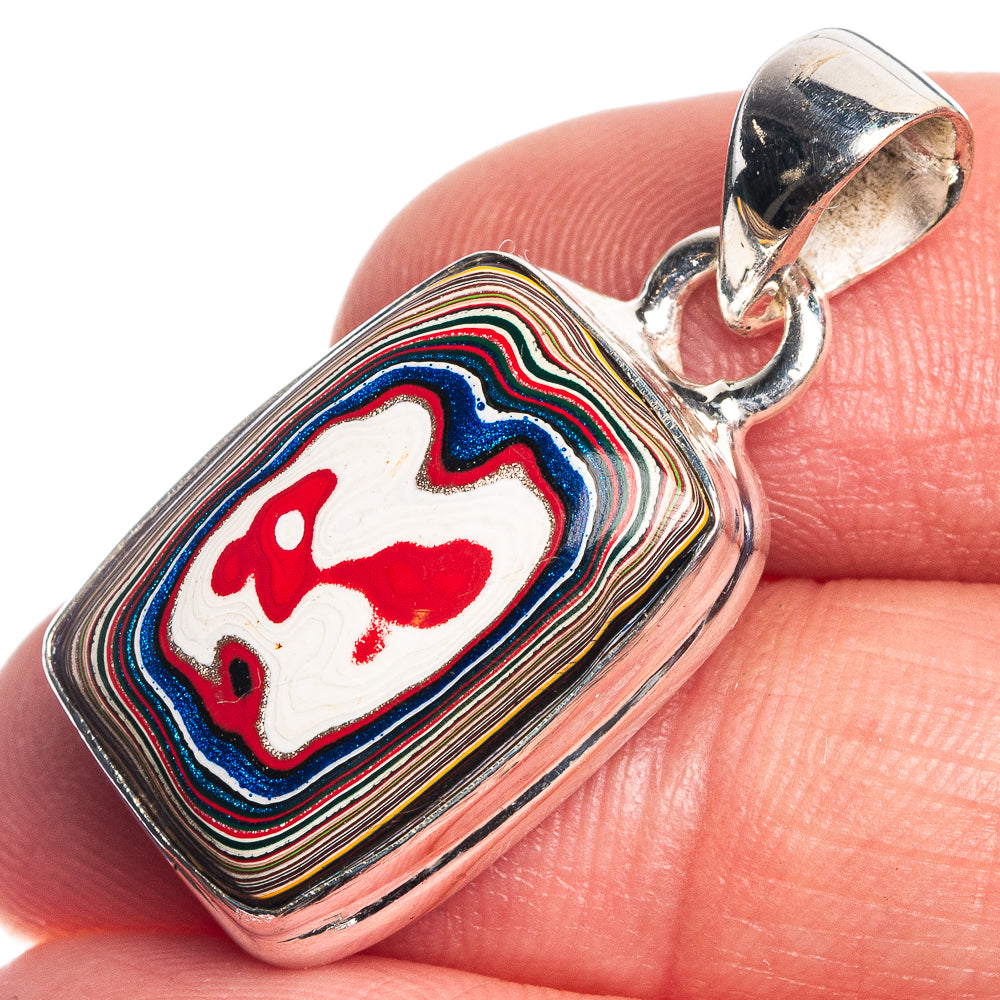 Fordite Pendant 1 1/4" (925 Sterling Silver) P39730