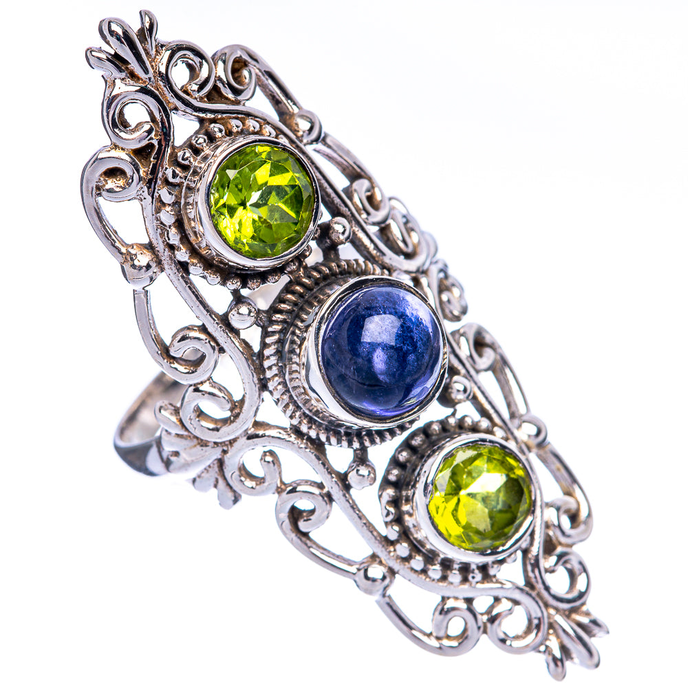 Large Tanzanite, Peridot Ring Size 8.5 (925 Sterling Silver) R144663