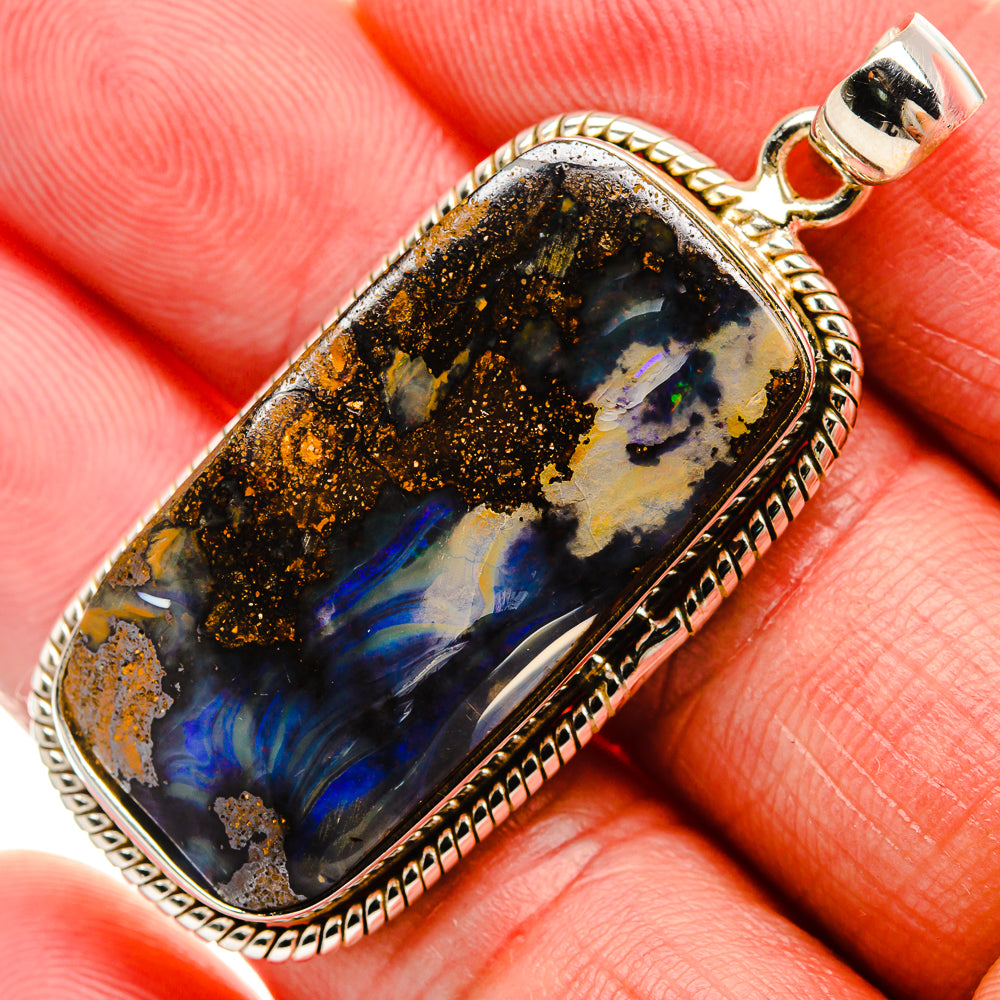 Australian Boulder OpalPendant 2" (925 Sterling Silver) PD37874