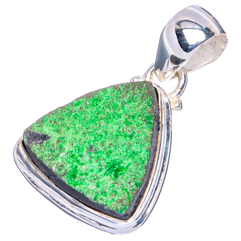 Rare Uvarovite Garnet Pendant 1 1/8" (.925 Sterling Silver)