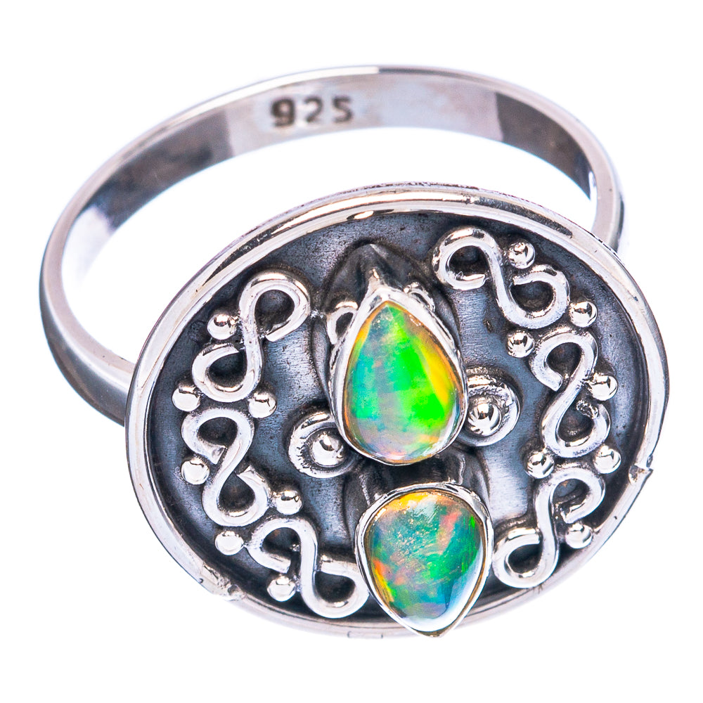 Rare  Ethiopian Opal Ring Size 7.75 (925 Sterling Silver) R3736