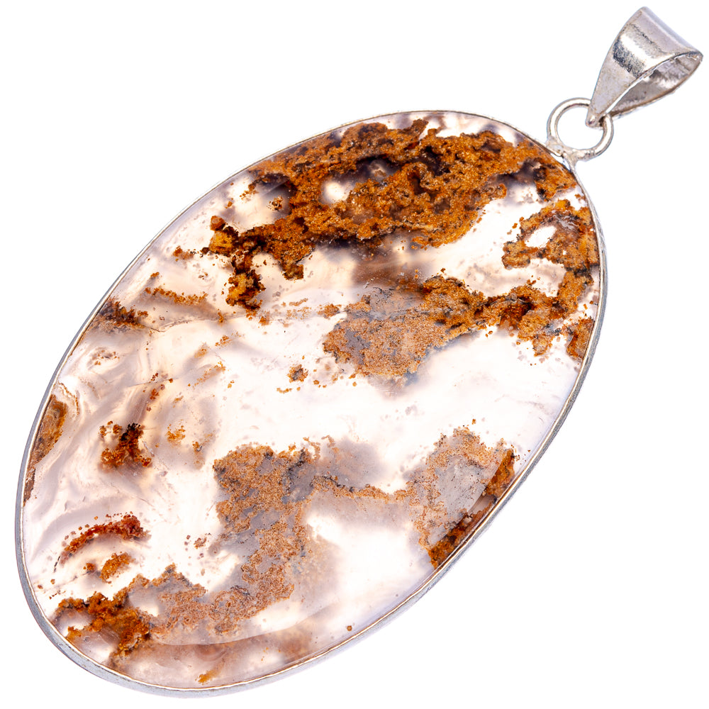 Tube Agate Pendant 2 1/2" (Silver Plated)
