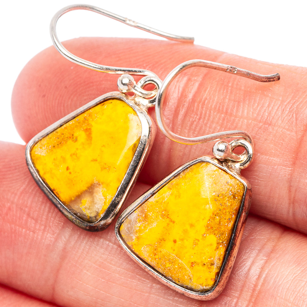 Bumble Bee Jasper Earrings 1 1/8" (925 Sterling Silver) E2404