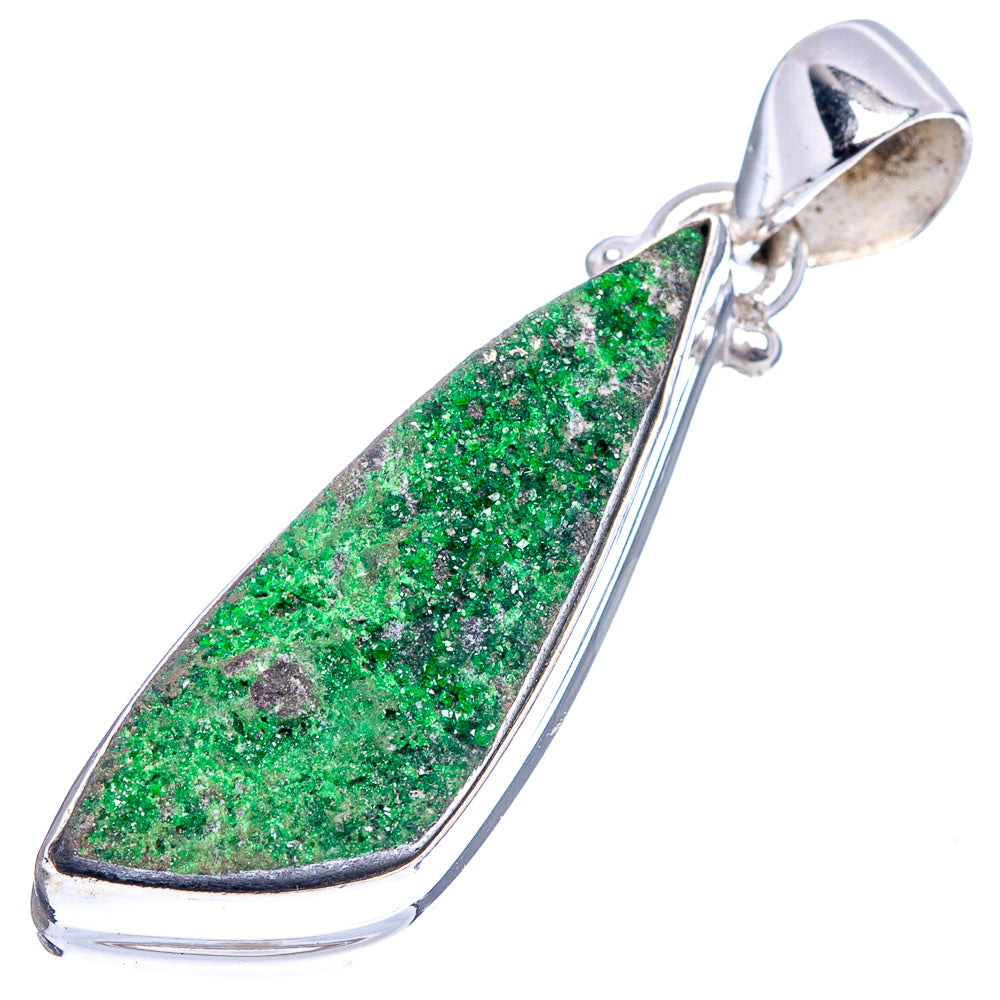 Uvarovite Garnet Pendant 1 1/2" (.925 Sterling Silver)