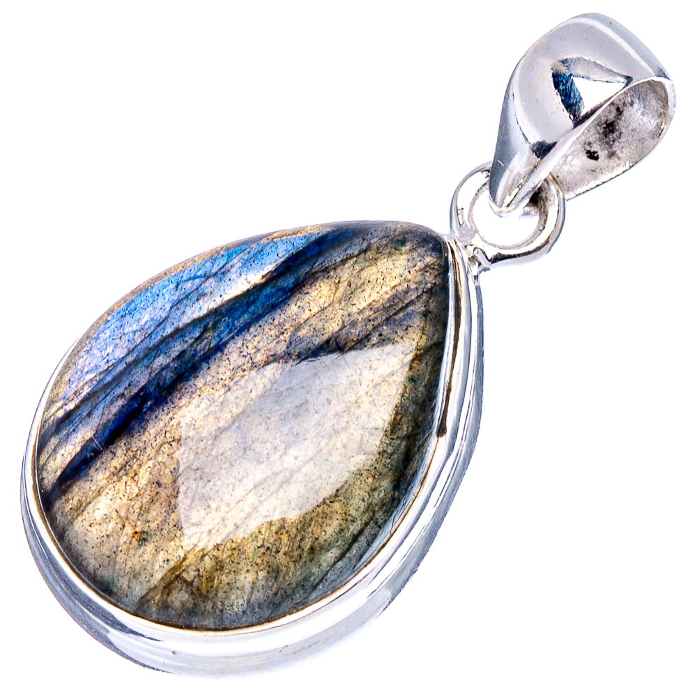 Labradorite Pendant 1 1/4" (.925 Sterling Silver)