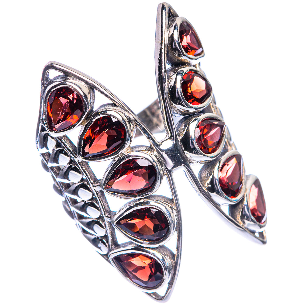 Large Garnet Ring Size 7.25 (925 Sterling Silver) R144208