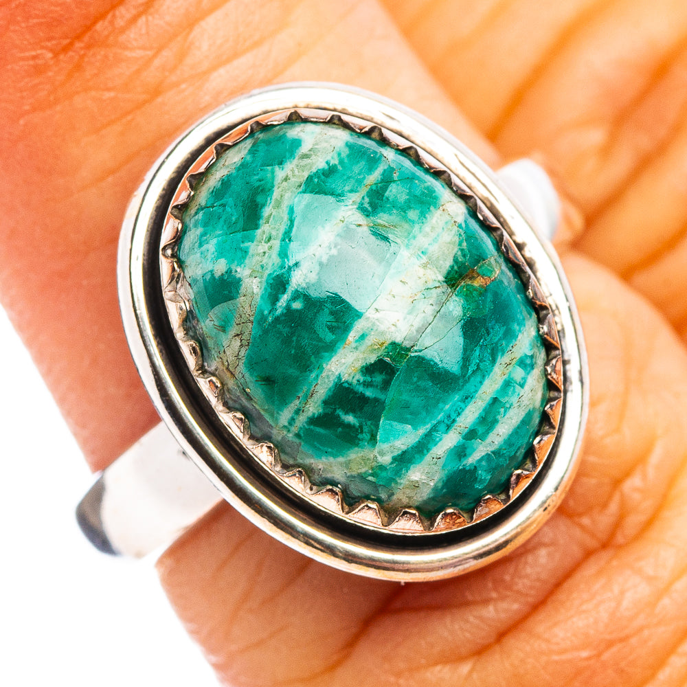 Amazonite Ring Size 6 Adjustable (.925 Sterling Silver)