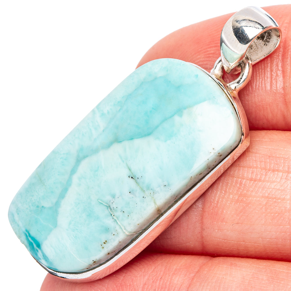 Larimar Pendant 1 5/8" (925 Sterling Silver) P43101