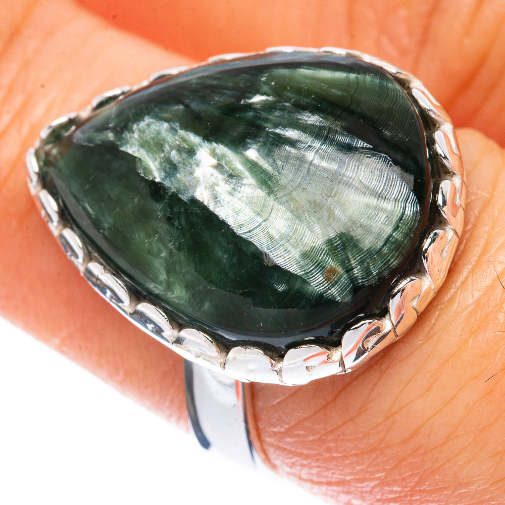 Seraphinite Ring Size 7.25 (925 Sterling Silver) R1946