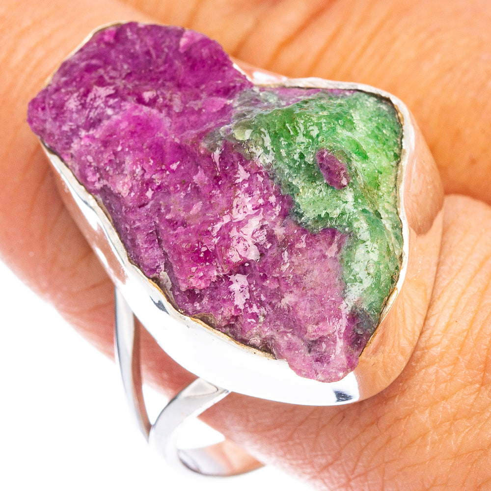 Rough Ruby Zoisite Ring Size 11.5 (925 Sterling Silver) R7471