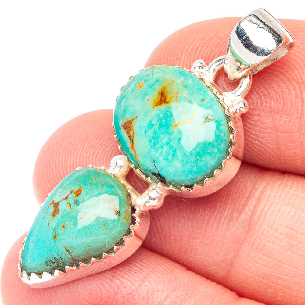 Arizona Turquoise Pendant 1 3/8" (925 Sterling Silver) P43801