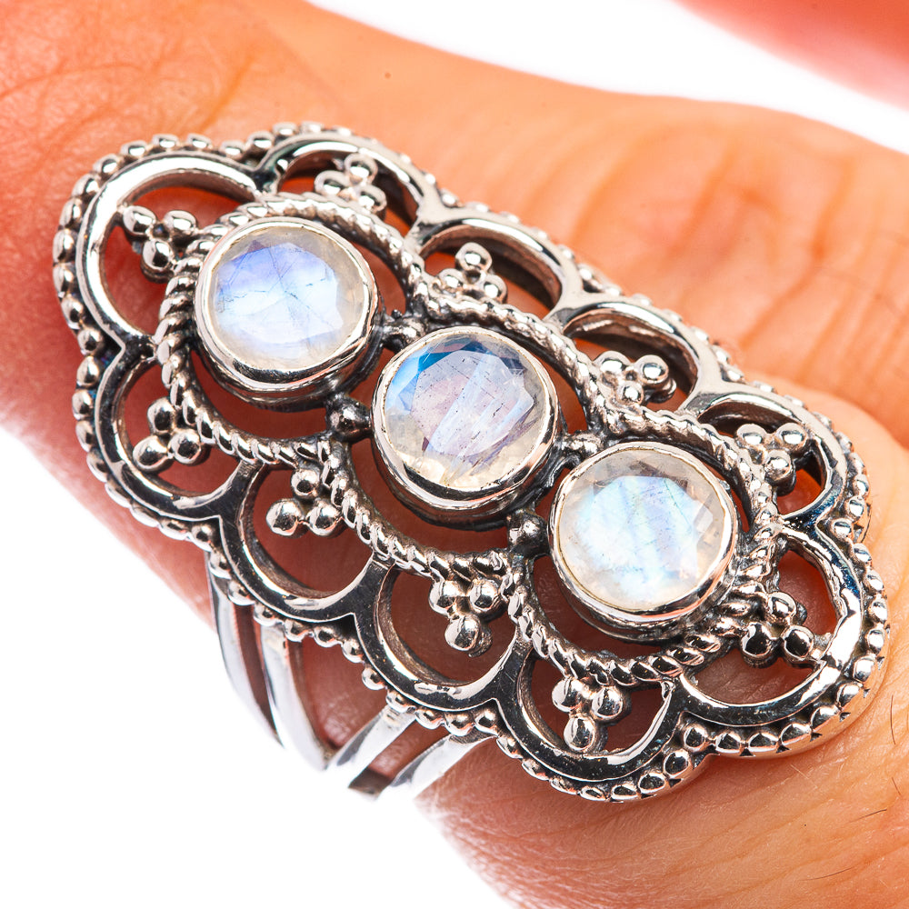 Rainbow Moonstone Ring Size 6 (925 Sterling Silver) RING143235
