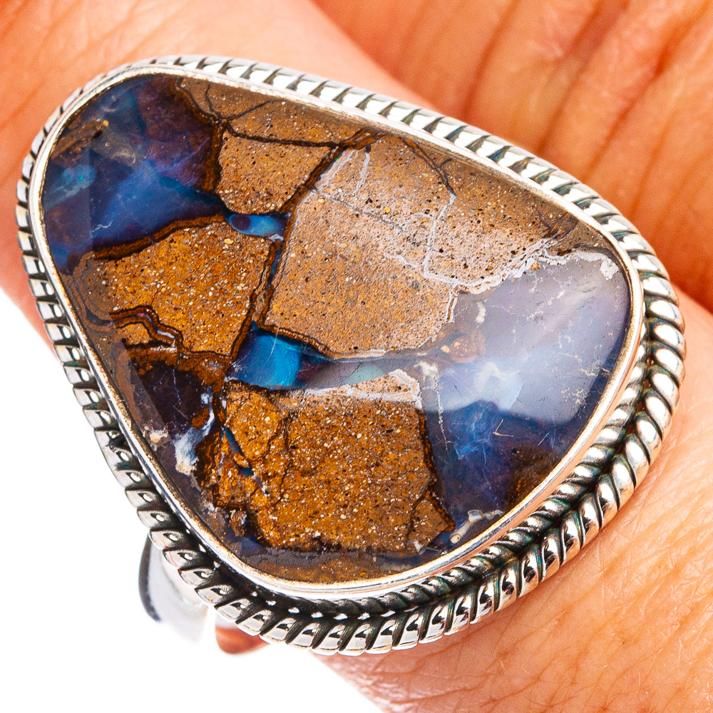 Rare Boulder Opal Ring Size 11 (.925 Sterling Silver)