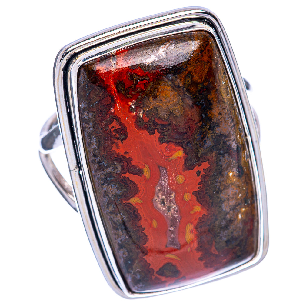 Huge Moroccan Agate Ring Size 10.75 (925 Sterling Silver) R144668