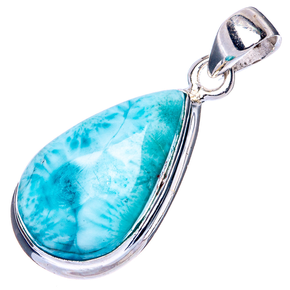 Larimar 925 Sterling Silver Pendant 1 3/8" (925 Sterling Silver) P41885