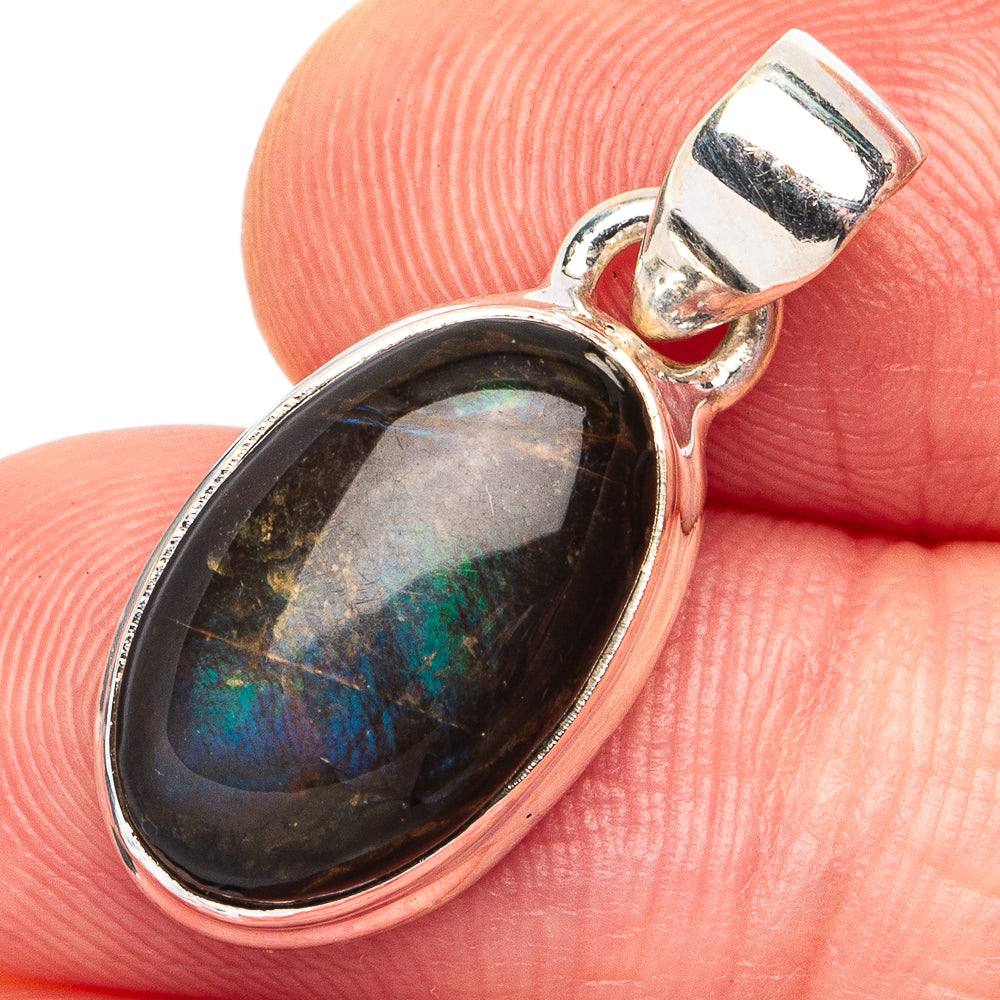 Rare Ammolite Pendant 1" (.925 Sterling Silver)