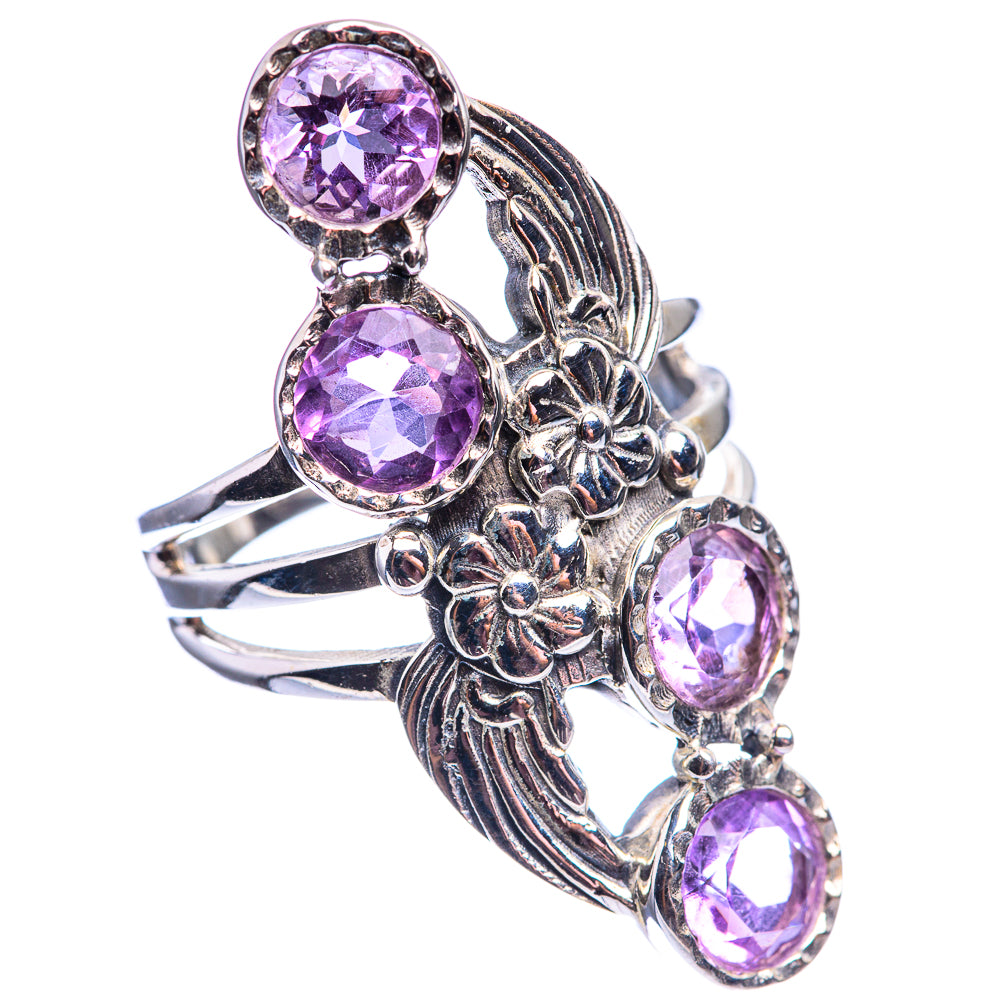 Faceted Amethyst Ring Size 7.75 (925 Sterling Silver) R141957
