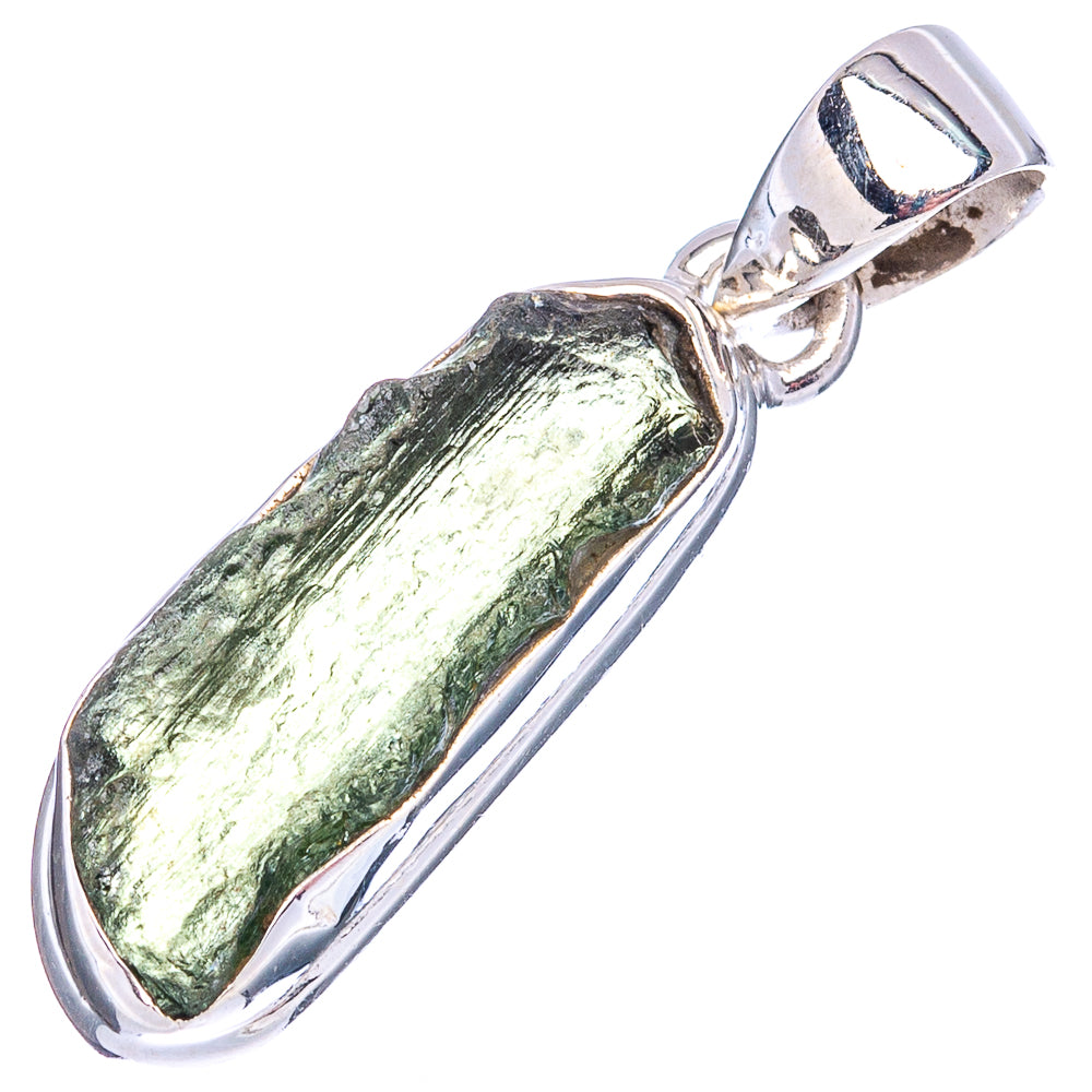 Rare Moldavite Pendant 1 1/4" (.925 Sterling Silver)