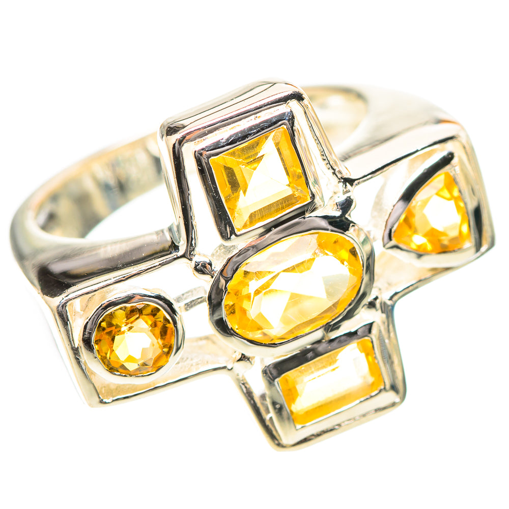 Faceted Citrine 925 Sterling Silver Ring Size 6.75 (925 Sterling Silver) RING139367