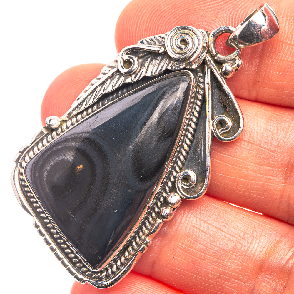 Psilomelane Pendant 1 7/8" (925 Sterling Silver) P38906