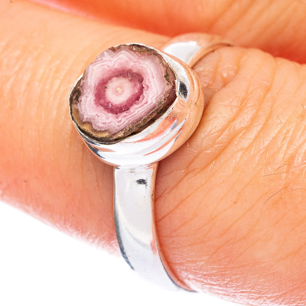 Rare Rhodochrosite Stalactite Ring Size 8.25 (925 Sterling Silver) R2793