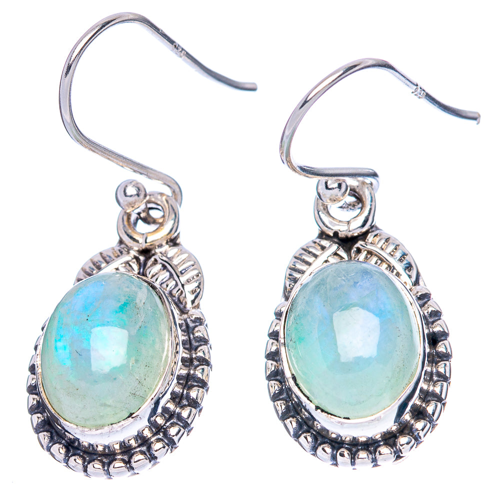 Rainbow Moonstone Earrings 1 1/8" (925 Sterling Silver) E1367