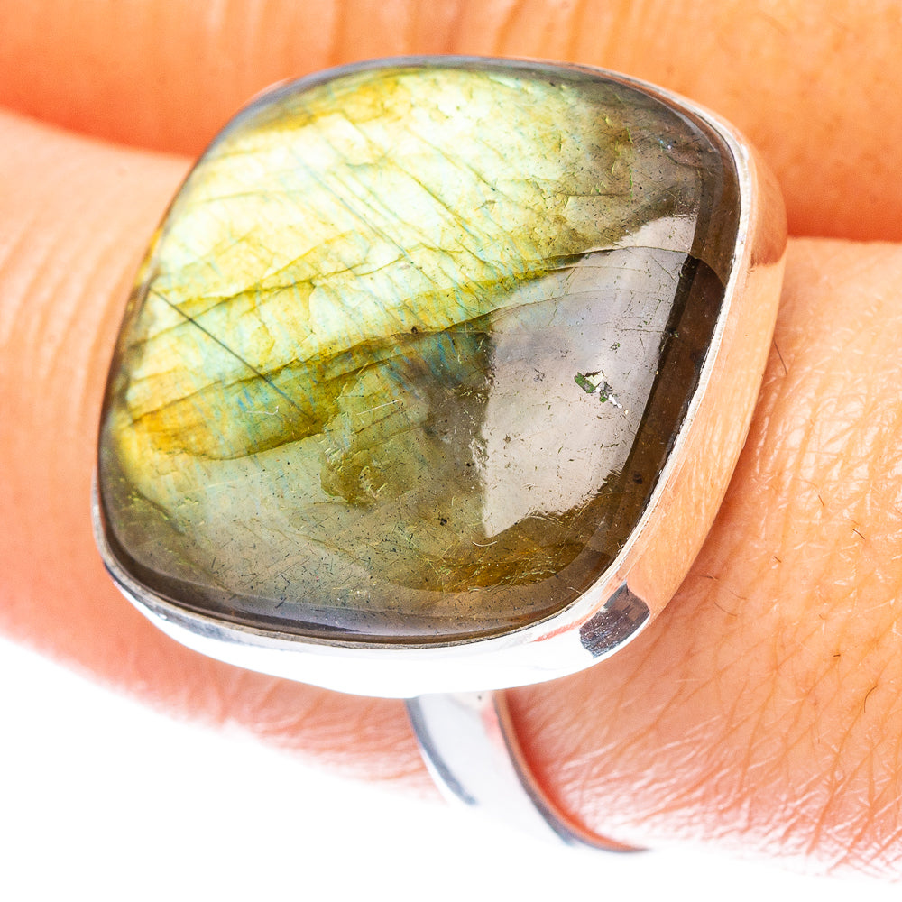 Labradorite Ring Size 8.75 (925 Sterling Silver) R4665