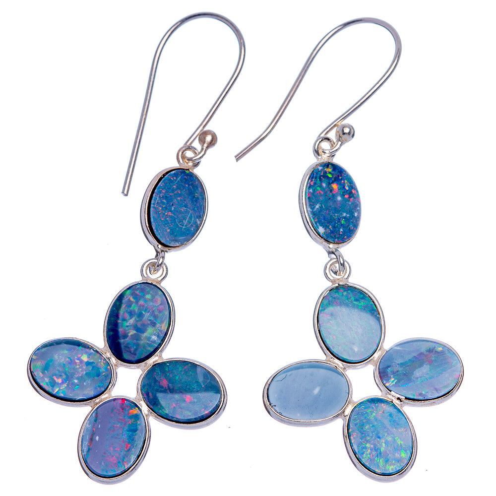 Rare Triplet Opal Earrings 2" (925 Sterling Silver) E433284