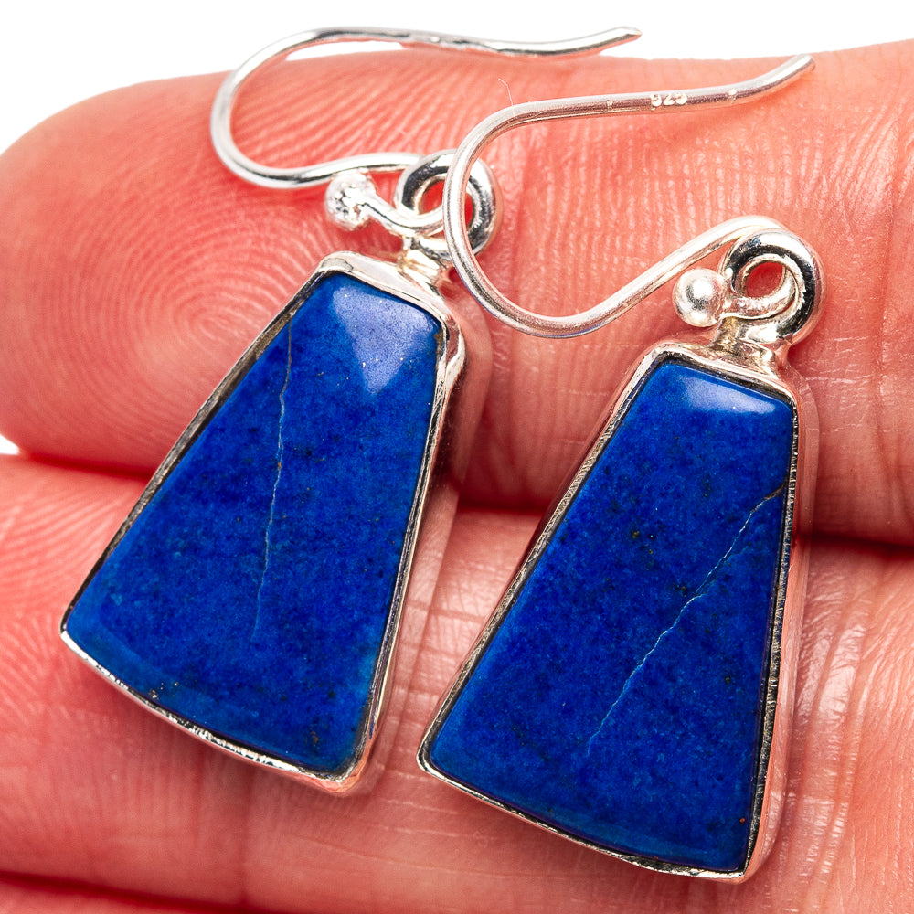 Lapis Lazuli Earrings 1 1/4" (.925 Sterling Silver)