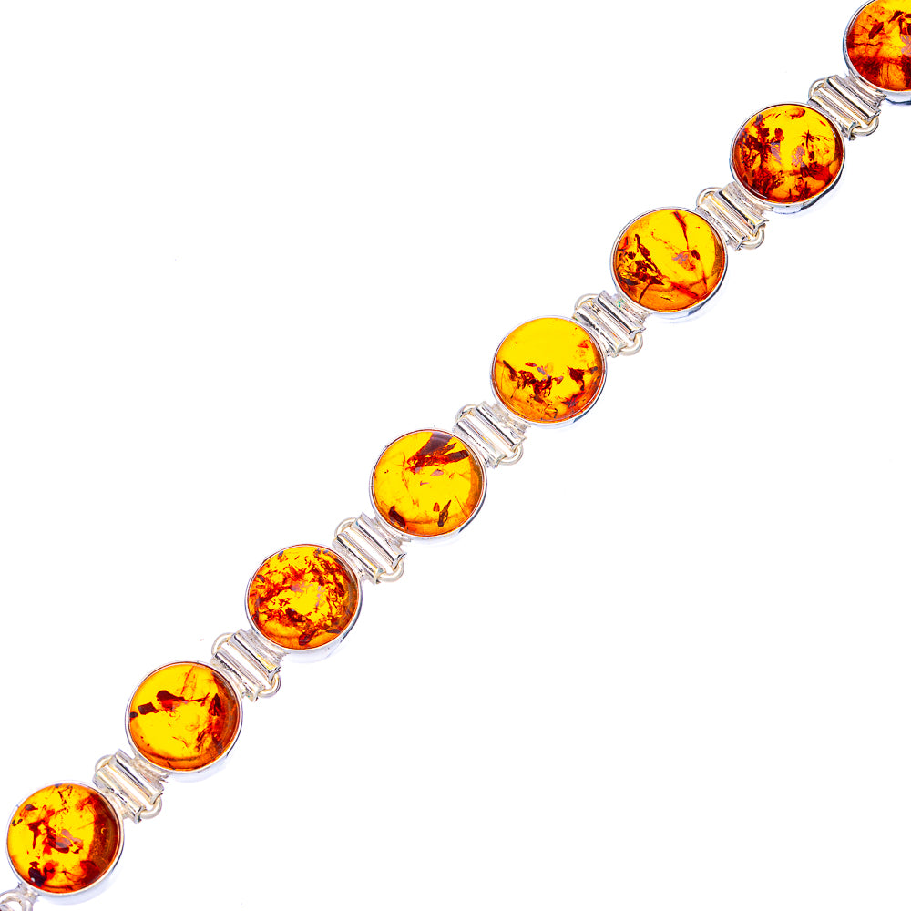 Amber Bracelet 7 3/8 To 8 1/8" (925 Sterling Silver) B90356