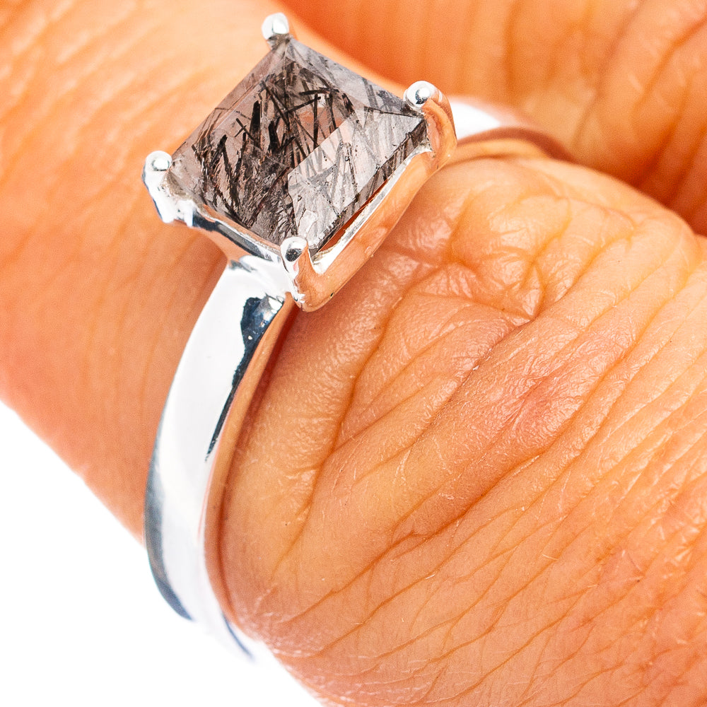 Tourmalinated Quartz Ring Size 7 (.925 Sterling Silver)