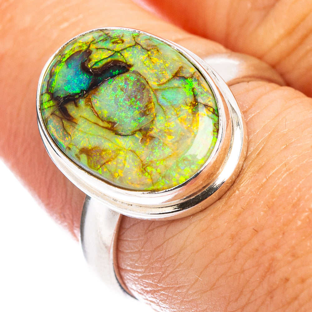 Rare Sterling Opal Ring Size 8 (.925 Sterling Silver)
