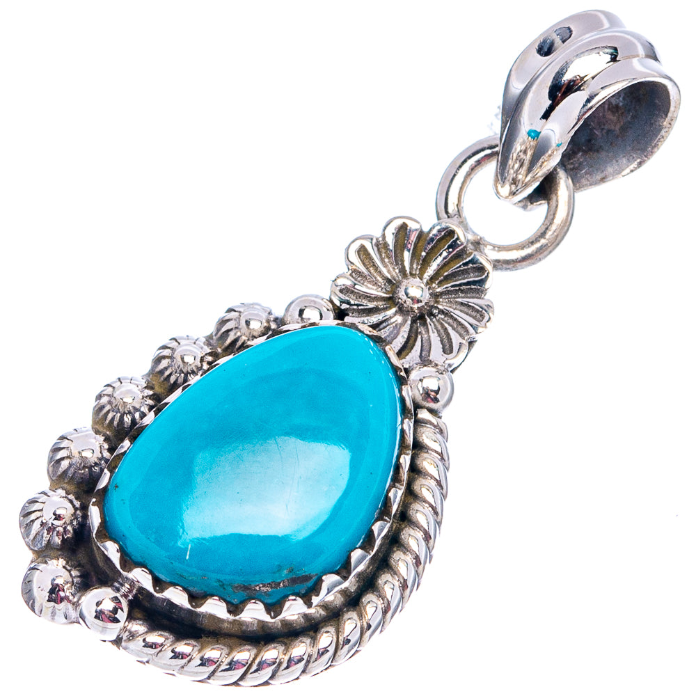 Rare Sleeping Beauty Turquoise Pendant 1 3/8" (.925 Sterling Silver)