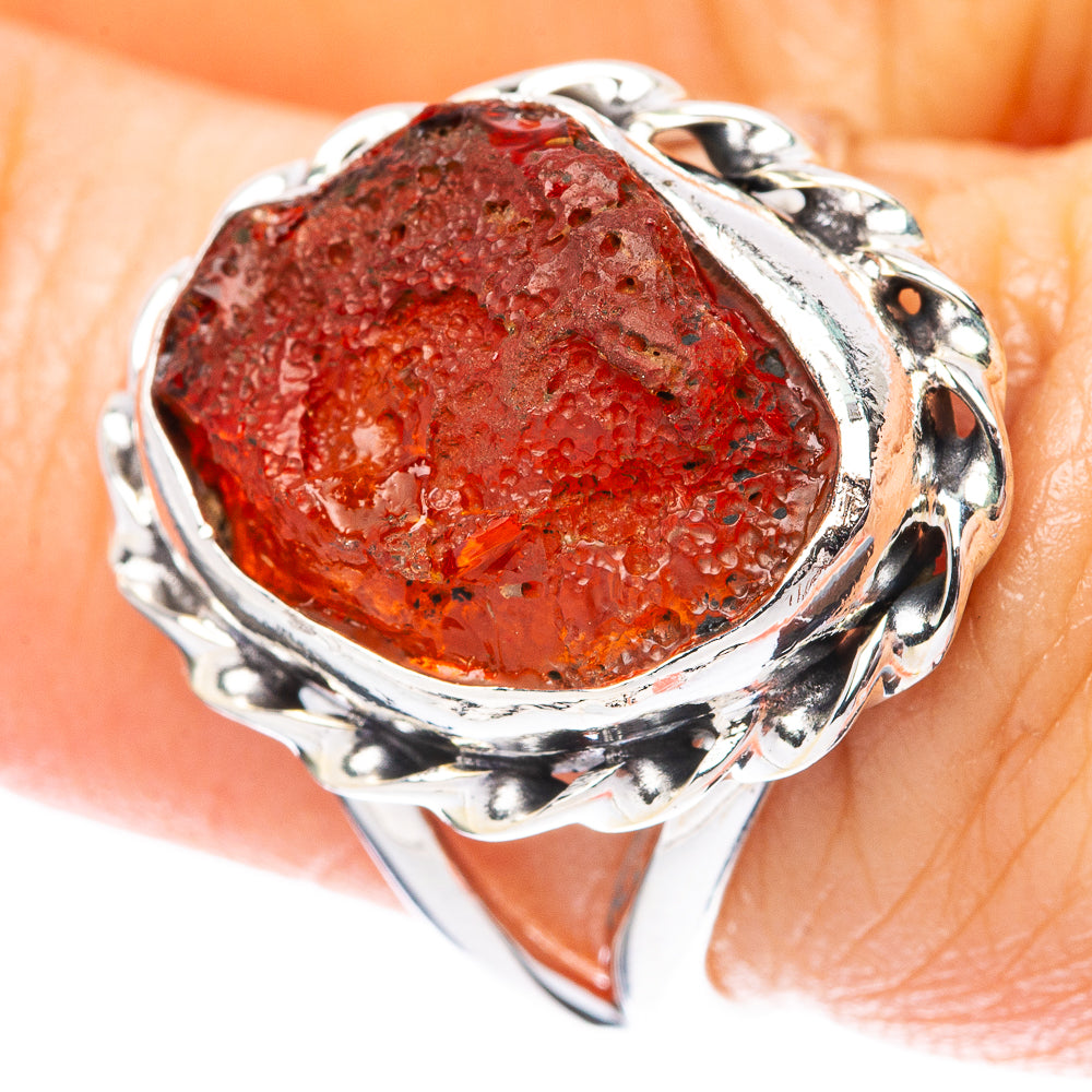 Raw Carnelian Ring Size 7 (925 Sterling Silver) R3950