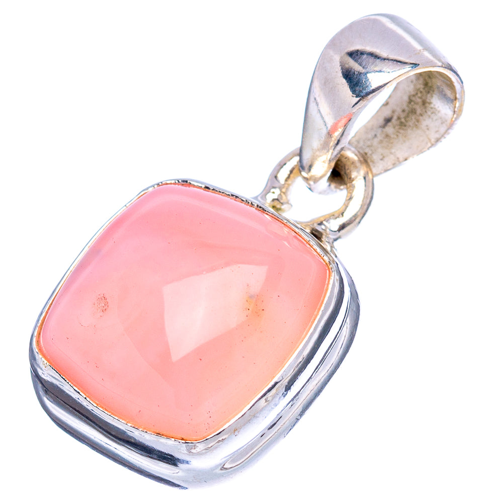 Pink Opal Pendant 7/8" (.925 Sterling Silver)