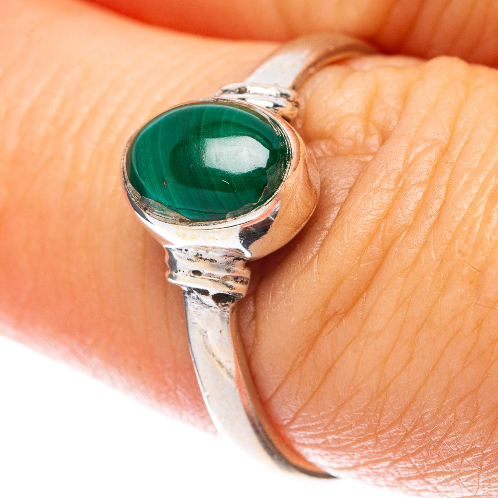 Malachite 925 Sterling Silver Ring Size 8 (925 Sterling Silver) R5303