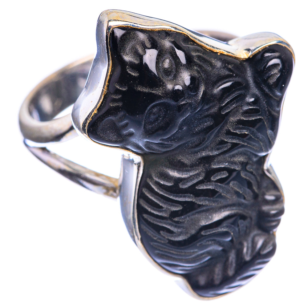 Black Onyx Cat Ring Size 7.5 (925 Sterling Silver) RING143404