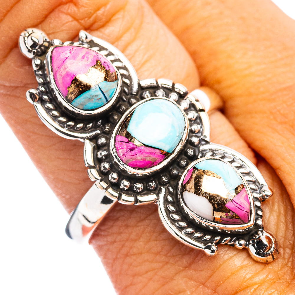 Cotton Candy Turquoise Ring Size 9 (.925 Sterling Silver)