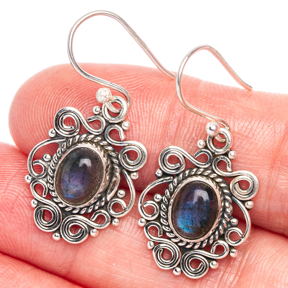 Labradorite Earrings 1 3/8" (925 Sterling Silver) E433203