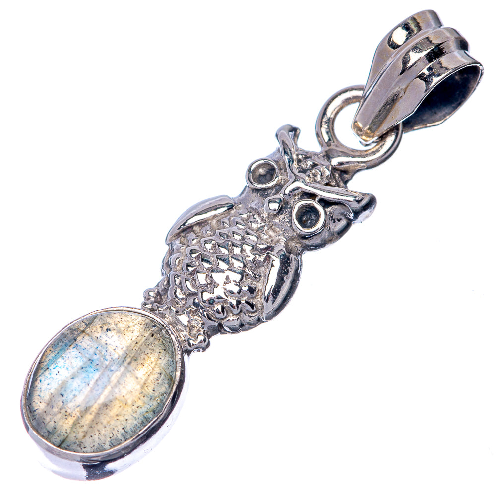 Labradorite Dainty Pendant 1 3/8" (925 Sterling Silver) P39888