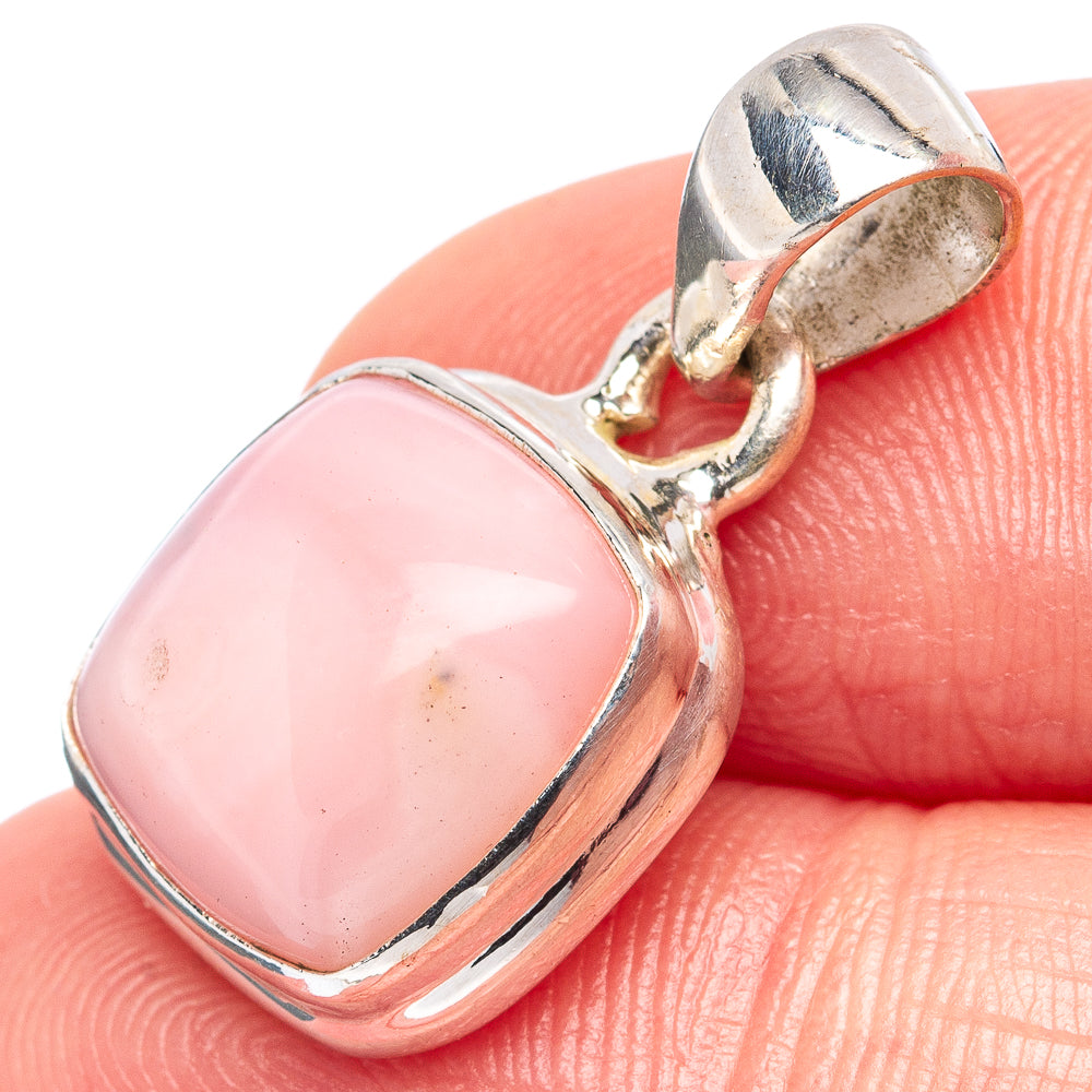 Pink Opal Pendant 7/8" (.925 Sterling Silver)