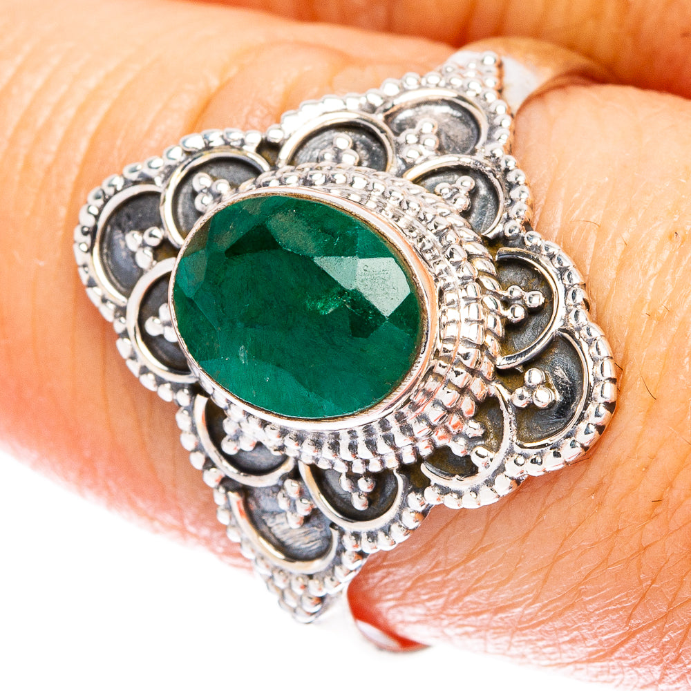 Rare Zambian Emerald Ring Size 9 (925 Sterling Silver) R146906