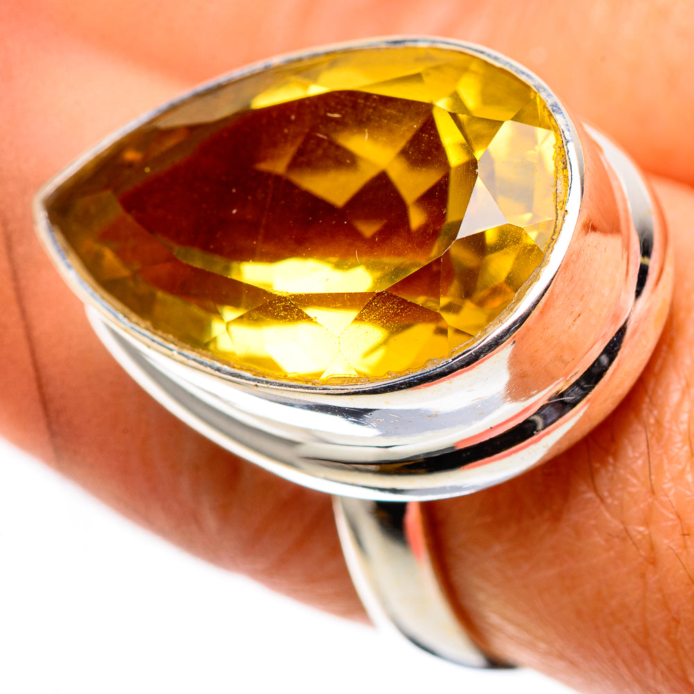 Large Faceted Citrine Ring Size 8 (925 Sterling Silver) RING138881