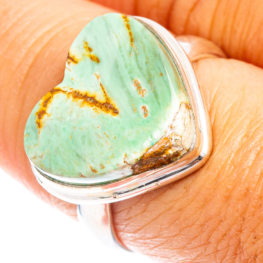 Variscite Heart Ring Size 8 (.925 Sterling Silver)