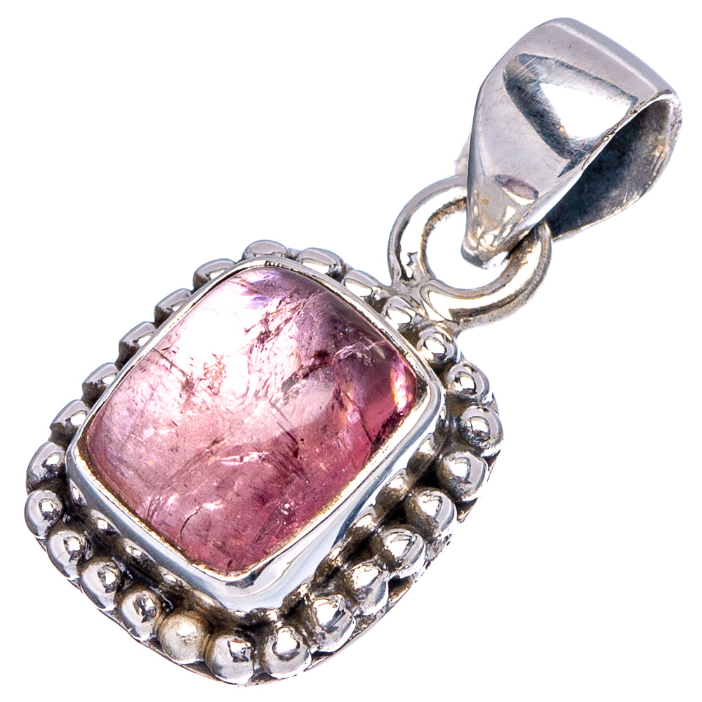 Rare Pink Tourmaline Pendant 7/8" (.925 Sterling Silver)