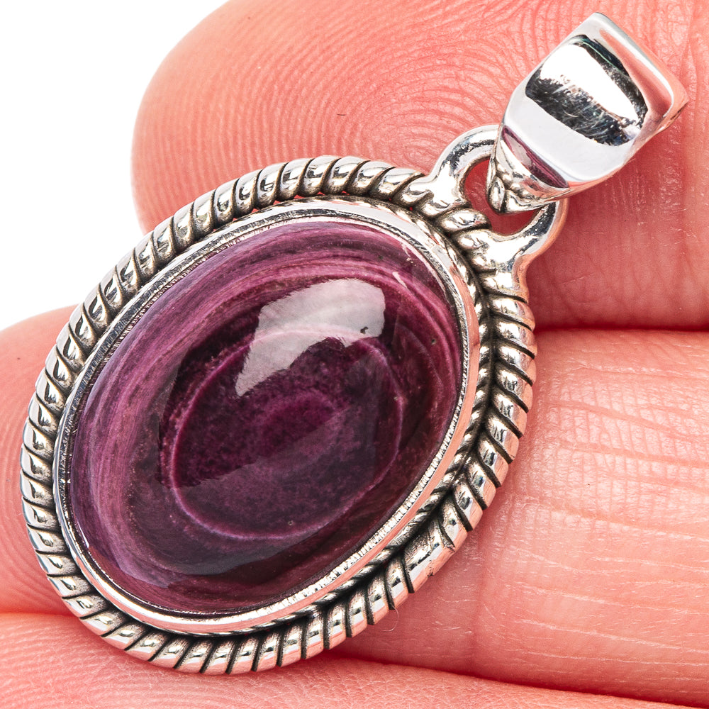 Rare Purple Spiny Oyster Pendant 1 1/4" (925 Sterling Silver) P40962