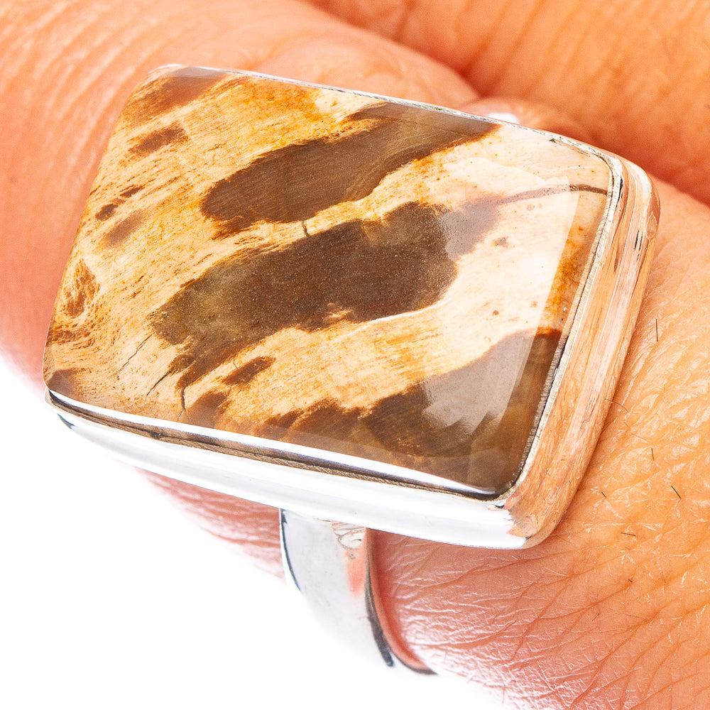 Peanut Wood Jasper Ring Size 9 (925 Sterling Silver) R7147