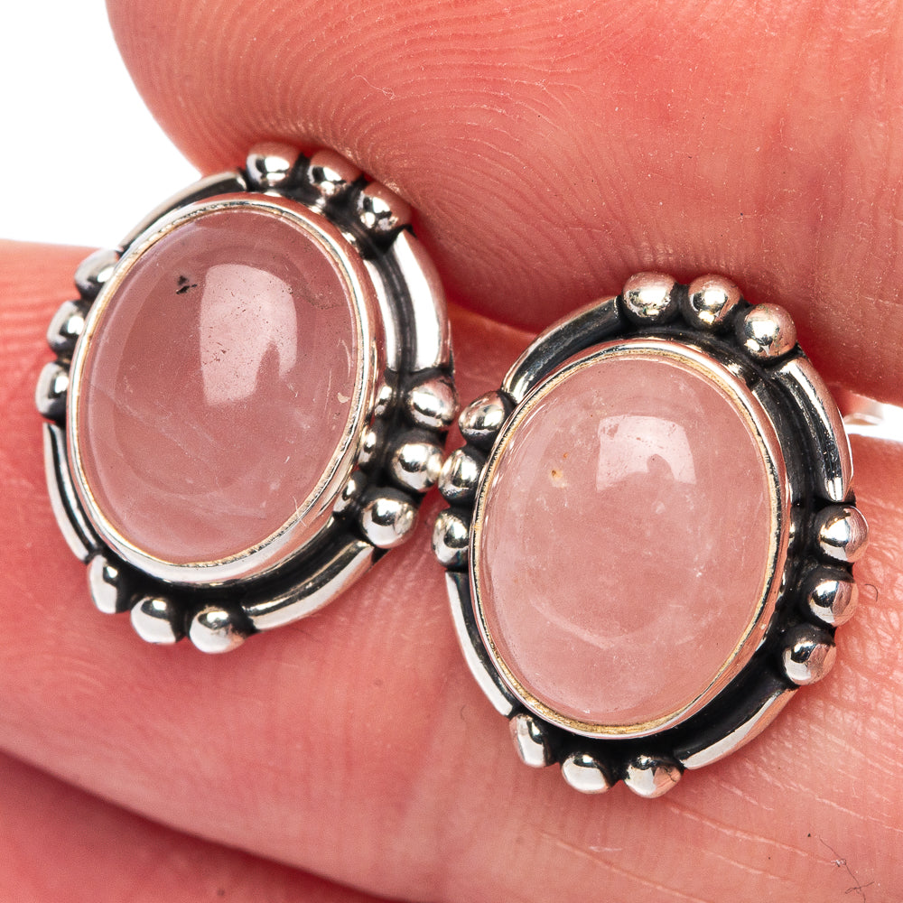 Rose Quartz Earrings 1/2" (925 Sterling Silver) E433184