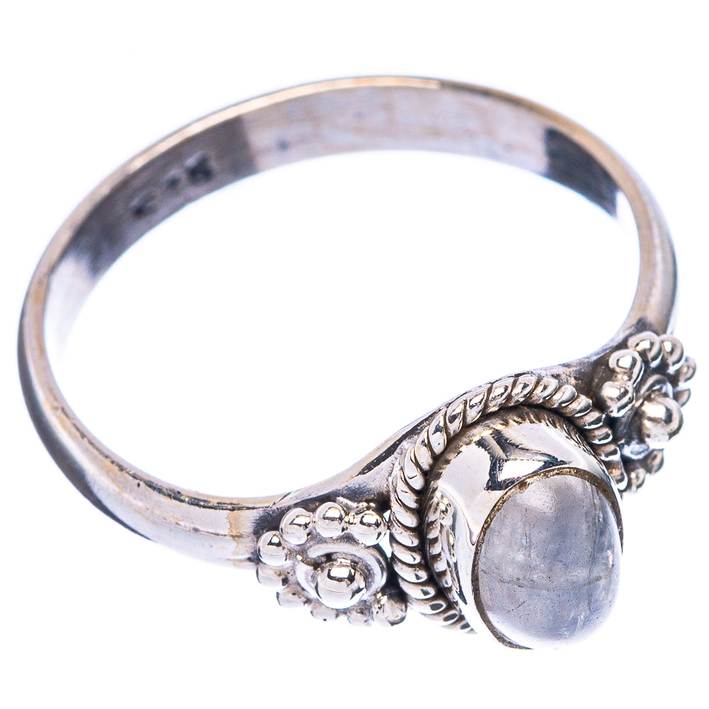 Rainbow Moonstone Dainty Ring Size 7.75 (925 Sterling Silver) R6006